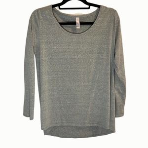 Lularoe Long Sleeve Grey Scoop Next Tee Hi-Low Hem Size Large